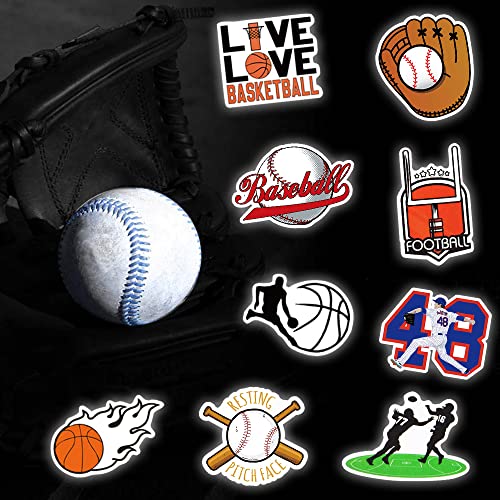 Basketball and Football Stickers for Kindle Kids Sports Stickers Water Bottles Scrapbook Book Waterproof(115 Pcs) - style: Cartoon