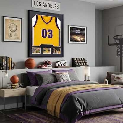Aluminum Jersey Display Frame Case Large Shadow Box Jersey Frame with Photo Slots 98% UV Protection Clear Acrylic for Football, Hockey, Basketball, Baseball Shirt Ideal Gift for Sports Fans - color: Jersey Frame 9