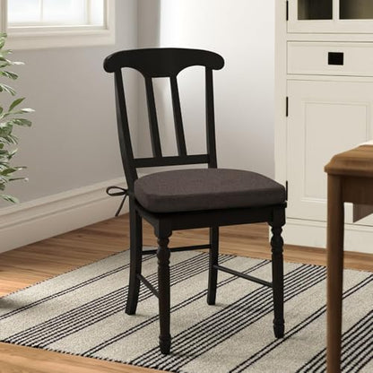 Shinnwa Dining Chair Cushions, Non-Slip Kitchen Chair Cushions with Ties and Machine Washable Cover, 17 x 16.5 x 2in, Dark Brown - color: Dark Brown