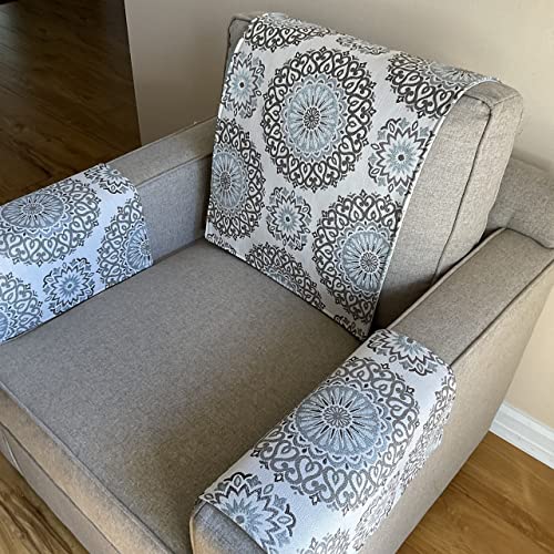 Set of Two arm Rest Covers only. Perfect for Furniture slipcover Furniture Protectors recliners Sofas loveseats Theater Chairs Office Chairs Housewarming Gifts. by: Bittlemen Furniture Co. - color: Blue Armrest