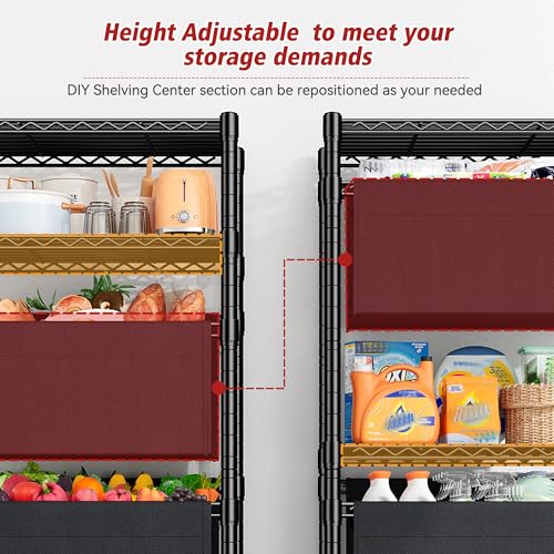 REIBII 72" H Storage Shelves 6 Tier Wire Shelving Unit Adjustable Metal Shelves for Storage Shelf Shelving Units and Storage Wire Shelf Storage Rack Shelf Metal Shelving, 72" H x 18" W x 12" D