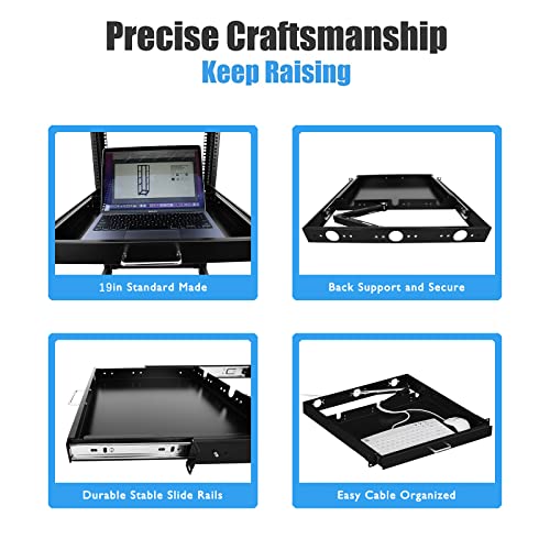1U Rack Mount Sliding Keyboard Tray