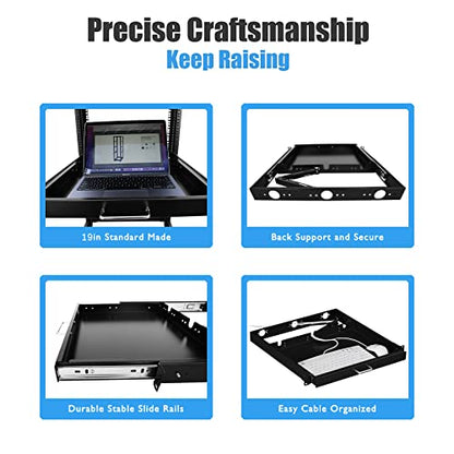 1U Rack Mount Sliding Keyboard Tray