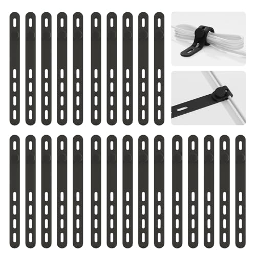25Pack Silicone Cable Ties,Reusable Cord Organizer for Bundling Electrical Cords,Adjustable Data Cable Organizer Ties,High Elasticity Cable Straps for Home/Office/School/Travel(Black) - color: Black