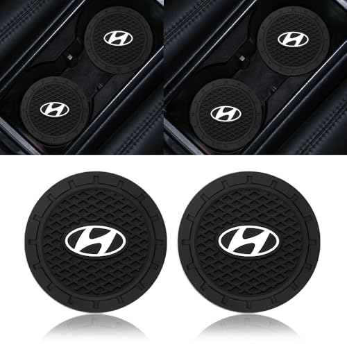 2PCS Car Cup Holder Coasters,Non-Slip Car Coasters for Hyundai Santa Fe Palisade Kona Elantra Drink Holder Compatible with ，Vehicle Inner Accessories for Cup Insert Mat,Silicone - color: Bd-xd