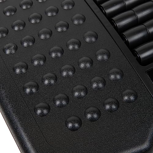 Mind Reader Adjustable Height Ergonomic Foot Rest with Massage Rollers, Black - size: Massager Foot Rest