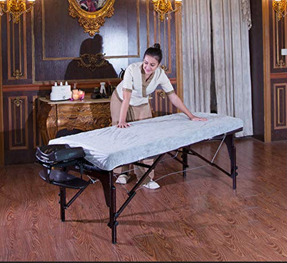 Disposable Fitted Massage Table Sheet Heavy Duty Spa Facial Bed Cover Sheets Box of 100 - color: Fitted table sheets