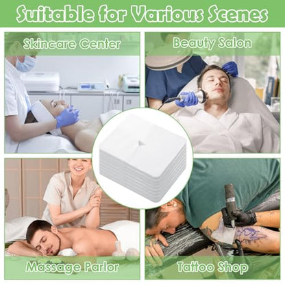 400 Pack Disposable Face Cradle Covers, Massage Face Cradle Cover, Non-Sticking Massage Table Headrest Covers for Massage Tables & Massage Chairs