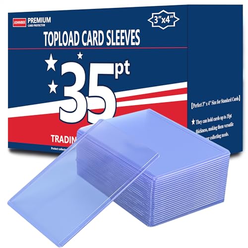 JohnBee Card Sleeves - 3"x4" Rigid Toploaders for Cards, Hard Plastic Card Protectors, Premium Trading Card Sleeves Fit for Sports Cards & All Standard Trading Cards (100HardSleeves+100SoftSleeves) - size: 100 Soft Sleeves + 100 Hard Sleeves