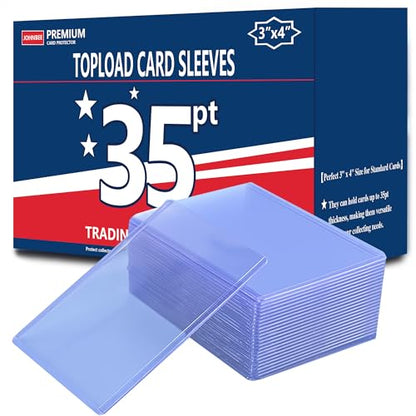 JohnBee Card Sleeves - 3"x4" Rigid Toploaders for Cards, Hard Plastic Card Protectors, Premium Trading Card Sleeves Fit for Sports Cards & All Standard Trading Cards (100HardSleeves+100SoftSleeves) - size: 100 Soft Sleeves + 100 Hard Sleeves