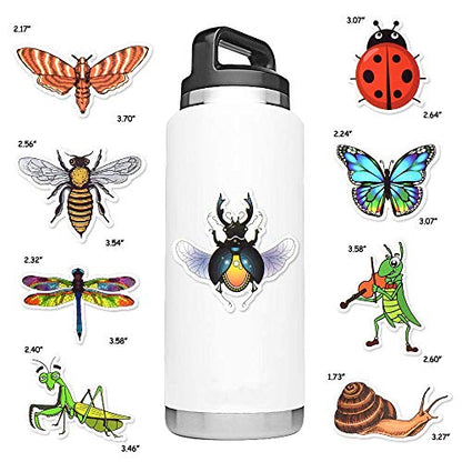 Insect Stickers, 50Pcs Summer Bug & Butterfly Waterproof Vinyl Stickers for Water Bottles, Laptop, Party Favors, Classroom Rewards & Gift Pack - style: Insect Stickers