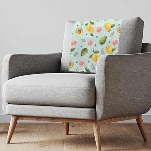 Avocado Lemon Sofa Headrest Covers Recliner Headrest Protector Cover Fade Resistant Headrests Covers Non Slip Slipcovers Couch Furniture Protector for Living Room - color: Avocado Lemon