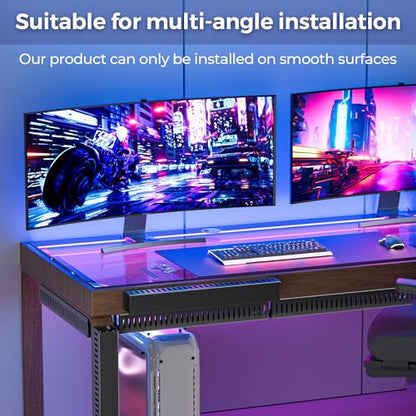 Yecaye 62.8in(4x15.7in) No-Drill Large Cable Management, Under Desk Cord Organizer with Adhesive, Open Slot Cable Raceway for Home/Office/Network, Black - size: 62.8in L* 1.96in W* 1.96in H