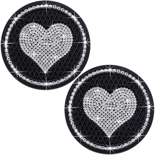2-Pack Silicone Car Cup Holder Coasters – 2.75 Inch Non-Slip Insert, Universal Shock-Proof Holder Liner for Auto Interior (Black & White Diamond) - color: Black & White Diamond, size: 2 pcs