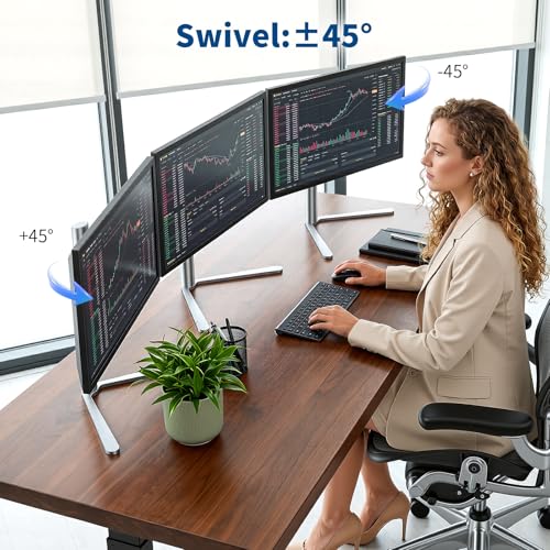 Aluminum Monitor Stand with Spring-Adjustable Height, Vesa Mount with Full Tilt, Swivel & Rotation, Only for 7.7-11LB Monitor Weight Range - size: Only for 7.7-11LB Monitor