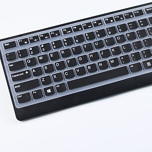 Keyboard Cover Skin for Lenovo 510 Wireless Keyboard GX30N81775 4X30M39458 &KBRFBU71 EKB-536A SK-8823 ALO730S KU-1601 ALO510/520 US Silicone Keyboard Cove Accessories-Black