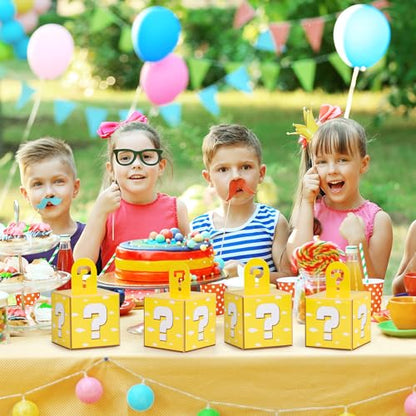Eaezerav 24 Pcs Video Game Theme Party Treat Boxes Mystery Video Game Gift Box with Question Mark Cardboard Snack Candy Boxes for Kids Birthday Party Favors Decorations
