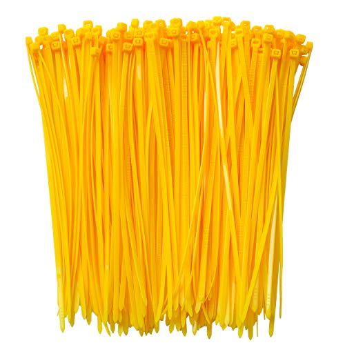 8 Inch Clear Zip Ties (Tying Length 6.7"), 300pcs Nylon Cable Ties,Heavy Duty Cord Strap YELLOW - color: Yellow 300pcs, size: 8 inch