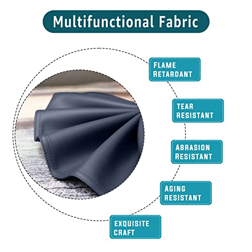Premium Headrest Cover for Recliner Chair, Flame Retardant Faux Leather Recliner Headrest Protector, Wear Resistant Recliner Headrest Cover for Office Chair Theater Seat, 16W*27L, Navy Blue - color: Navy Blue