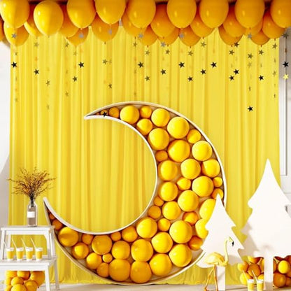 AK TRADING CO. 10 feet x 8 feet IFR Polyester Backdrop Drapes Curtains Panels with Rod Pockets - Wedding Ceremony Party Home Window Decorations - Lemon Yellow - color: Lemon Yellow