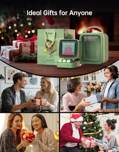 Divoom Ditoo Pro Retro Pixel Art Game Bluetooth Speaker with 16X16 LED App Controlled Front Screen (Green) - color: Green
