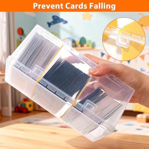 SAMYUCHO Trading Card Storage Box with 2 Dividers for 500 Sports Cards, Plastic Bulk Display Holder Collection Organizer Cases Container Fit for Baseball Football Playing Magic Cards 1 Pcs - size: 1 Pcs