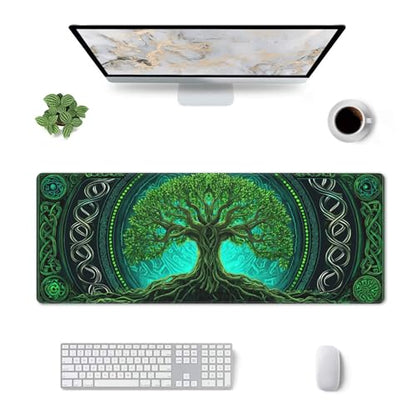 Tree Mouse Pad Extended Large Gaming Mouse Pad XL Stitched Edges for Gamer Home Office 31.5 X 11.8 Inch - color: Tree