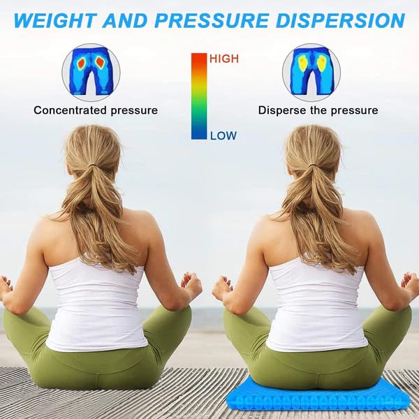 GTPLAYER Gel Seat Cushion, Breathable Honeycomb Cooling Gel Cushion for Chair, Pressure Relief Seat Pad with Non-Slip Cover, Home Office Car Chair Mat (16.9 x 14.6 x 1.2 inch)