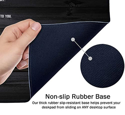 SSOIU 7 Rules of Life Motivational Quotes Mouse Pad 35.5 X 15.7 Inch XXL Full Desk Mousepad Extended Large Non-Slip Rubber Base Waterproof Big Keyboard Mat with Stitched Edges for Gaming and Office - color: 7 Rules of Life