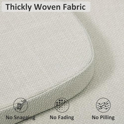 Shinnwa Kitchen Chair Cushions Set of 4, High-Resilience Foam Windsor Seat Pads, Dining Chair Cushions with Ties & Textured Cover, 4 Pack, 16.5 x 15.5 x 2, Off White - color: Off White, size: 4 Count (Pack of 1)