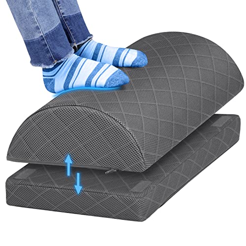 CushZone Foot Rest,Desk & Gaming Accessories,Foot Rest for Under Desk at Work,Comfortable Footrest with 2 Adjustable Heights & Removable Cover, Office Desk Accessories（Gray-20 in） - color: Grey, size: X-Large