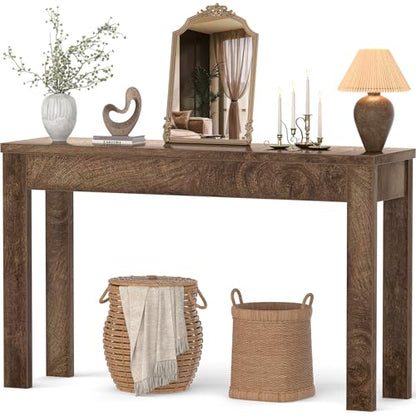 Armocity Console Table, 47" Farmhouse Wood Entryway Table, Sofa Tables Narrow Long Behind Couch, Entry Table for Entrance, Hallway, Living Room, Cracked Oak - color: Cracked Oak, size: 47"