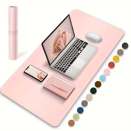 1pc Leather Mouse Pad Faux Leather Desk Mat for Office, Waterproof and Stain-Proof Keyboard Computer Pad, Suitable for Office, Study Table or Dining Table, Easy to Clean - color: Pink, size: 60*30cm