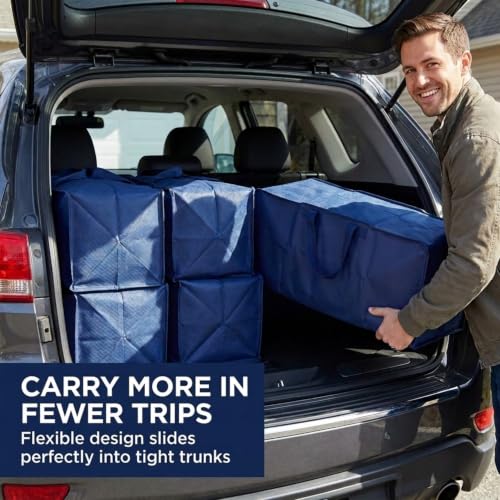 BOX USA 6-Pack Moving Bags with Strong Handles & Zippers - Heavy Duty Extra Large Packing Bags for Storage, Moving Boxes, Dorm & College Supplies, Blue - style: Blue 6-Pack