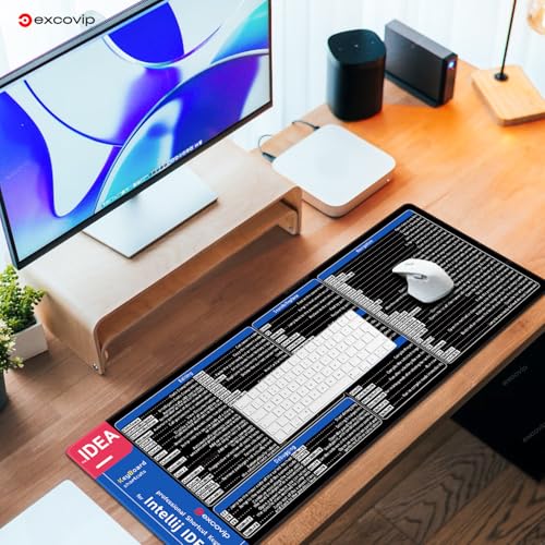 excovip IDEA Commands Shortcuts Mouse Pad -80x30x0.2 cm Extended Large Cheat Sheet Mousepad PC Office Spreadsheet Keyboard Mouse Mat Non-Slip Stitched Edge 0362 - color: For IDEA