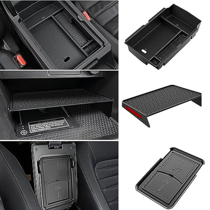 YPHUIKI 3PCS Center Console Organizer Compatible with Honda CRV 2023 2024 2025 2026 Accessories CR-V Hybrid Armrest Organizer Tray Hidden Storage Box ABS Material - size: 2023-2026 CR-V (3pcs)
