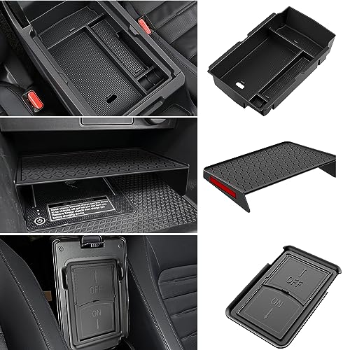 YPHUIKI 3PCS Center Console Organizer Compatible with Honda CRV 2023 2024 2025 2026 Accessories CR-V Hybrid Armrest Organizer Tray Hidden Storage Box ABS Material - size: 2023-2026 CR-V (3pcs)