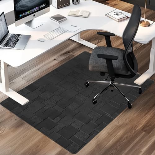 Office Chair Mat for Hard Floor, 63x51 inches Large Computer Chair Mat, Multi-Purpose Desk Floor Protector for Work, Home, Gaming - color: Blacka32, size: 63x51 inches