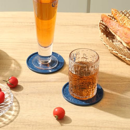 Coasters,Drink Coasters Set of 8 with Holder (Navy Blue, 12pcs) - color: Navy Blue, size: 12 pcs