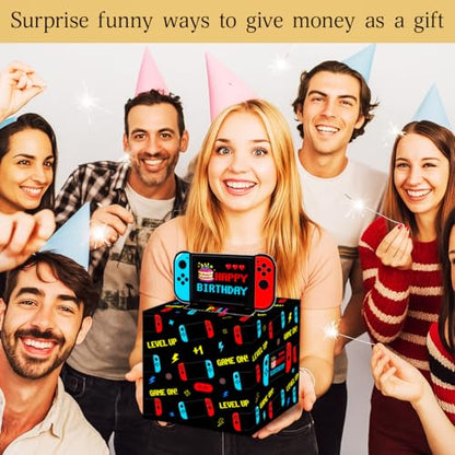 ChillHui Video Game Birthday Money Gift Boxes, Game Theme Birthday Money Pull Box for Boys Girls - color: Red Game
