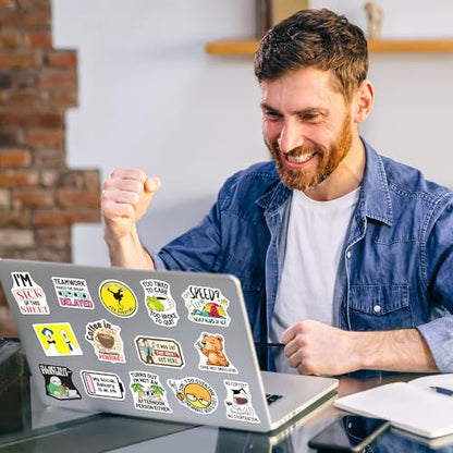 200PCS Funny Work Stickers for Adults, Work Meme Stickers for Laptop Phone Water Bottle Hard Hat, Waterproof Office Humor Vinyl Decals for Coworkers