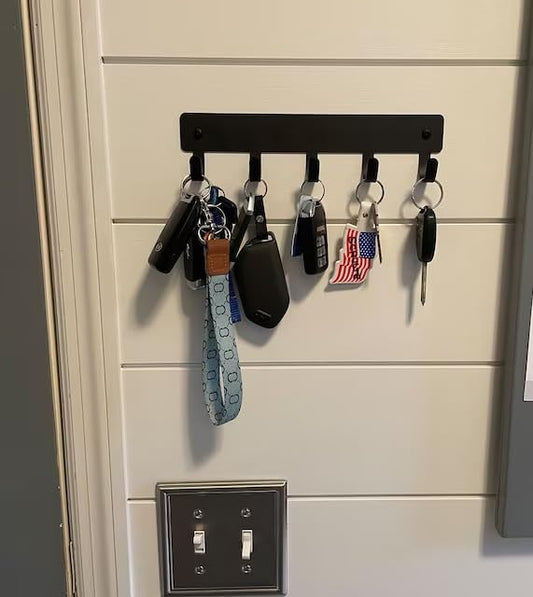 Plain 9" Key Holder & Sports Medal Hanger with 5 Hooks | Made In USA, Useful storage & display