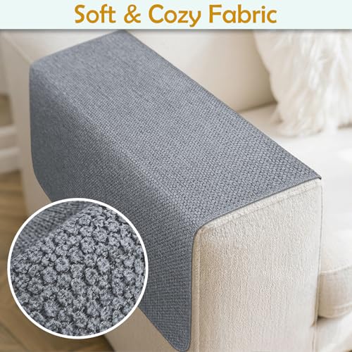 Couch Arm Covers, Waterproof Armrest Cover for Sofa, Loveseat, Armchair, Non-Slip Recliner Arm Cover, Sofa Arm Covers, Headrest Cover, Arm Chair Covers Set of 2 (Dark Gray, 26"×26") - color: Dark Gray, size: 26" x 26" - 2 pcs