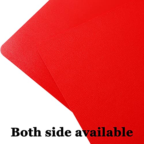Wipeable Placemats Leather Table Mats Waterproof Heat-Resistant Easy to Clean for Dining Table Set Kitchen Table (4, Red) - color: Watermelon Red, size: set of 4
