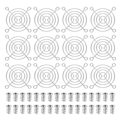 PATIKIL 60mm Fan Finger Grill, 12 Pcs Metal Ventilation Grill Guard Cover with Screws for Industry Workshop Computer Household Refrigerators Air Conditioning, Silver - size: 60mm