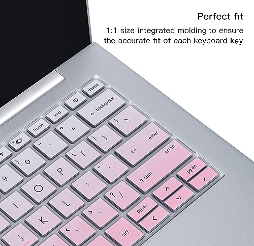 2PCS Keyboard Cover for HP EliteBook 830 835 840 845 1040 G9 G10 2024 2023 2022, 13.3 14 inch HP EliteBook Keyboard Protector Skin(Not fit 840 845 1040 G11 G8 G7 G6 G5 G4 G3),Gradual Pink+Clear - color: Gradual Pink+Clear