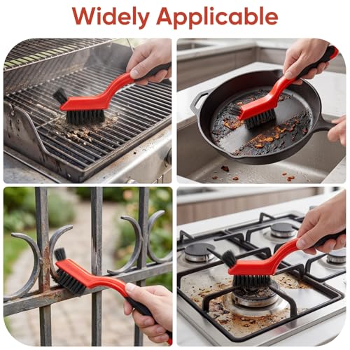 10PCS Nylon Cleaning Brushes for Tight Spaces, Non Scratch Detail Cleaning Brush Set for Window Tracks, Kitchen, Bathroom, Keyboard, Car Detailing & Household Cleaning