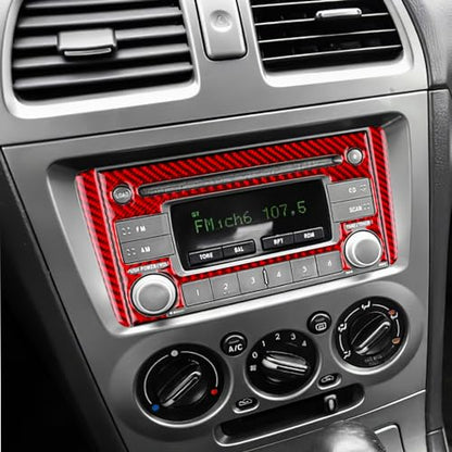 AIRSPEED for Subaru Impreza 2005 2006 2007 Center Screen CD Button Frame Cover Carbon Fiber Center Console Interior Trim Accessories, Red - color: CD Button Frame Red