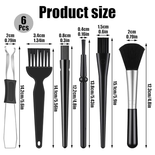 6 Pcs Mini Keyboard Cleaning Brushes Kit, Anti Static Electronic Dust Cleaning Brushes with PP Handle and Nylon Bristles, Keyboards Cleanings Brush for Computer Keyboard and Small Spaces