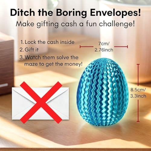 Maze Puzzle Box for Cash Gift, Money Holder Gift Box | Maze puzzle, hidden cash compartment, money gift, birthday anniversary, brain teaser, surprise holder gift for teens & adults - color: Blue-green